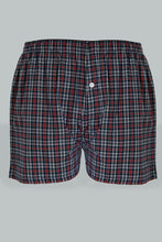 Load image into Gallery viewer, Navy/Red Woven Checked Boxers (Pack of 2)
