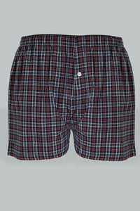 Navy/Red Woven Checked Boxers (Pack of 2)