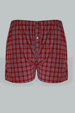 Load image into Gallery viewer, Navy/Red Woven Checked Boxers (Pack of 2)
