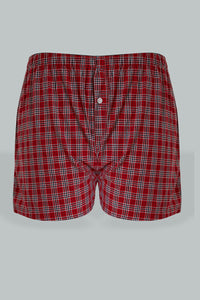 Navy/Red Woven Checked Boxers (Pack of 2)