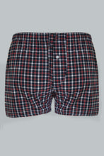 Load image into Gallery viewer, Red/Navy Woven Check Boxers (Pack of 2)
