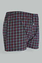 Load image into Gallery viewer, Red/Navy Woven Check Boxers (Pack of 2)
