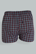 Load image into Gallery viewer, Red/Navy Woven Check Boxers (Pack of 2)
