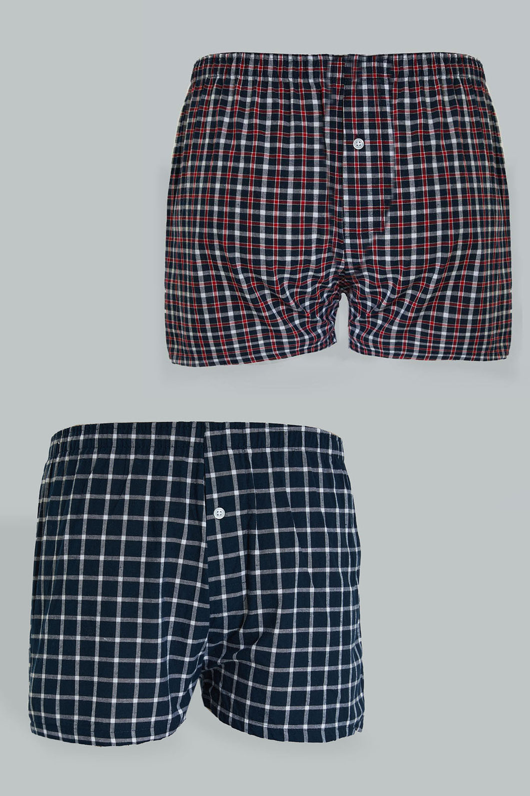 Red/Navy Woven Check Boxers (Pack of 2)