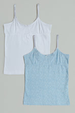 Load image into Gallery viewer, White/Blue Floral Vests (Pack of 2)
