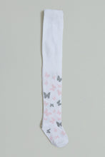 Load image into Gallery viewer, White Butterfly Lurex Tights
