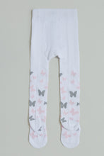 Load image into Gallery viewer, White Butterfly Lurex Tights
