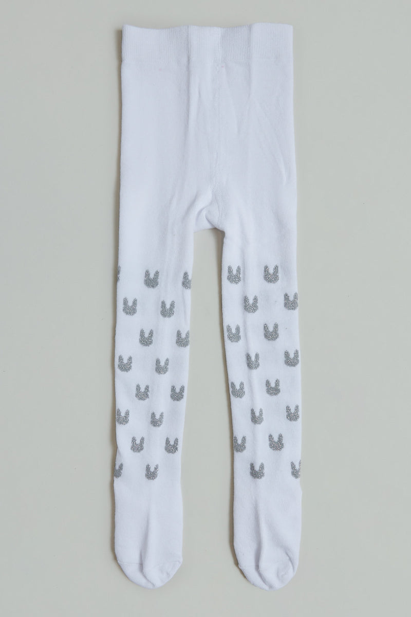 White And Silver Bunny Tights