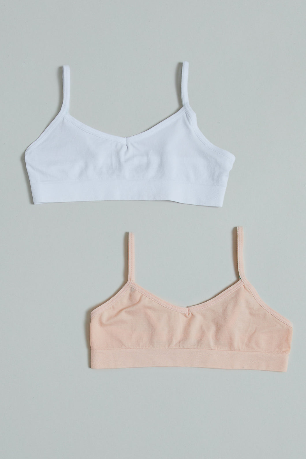 White/Pink Plain Bras (Pack of 2)