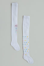 Load image into Gallery viewer, Multicoloured Rainbow Heart Tights (Pack of 2)
