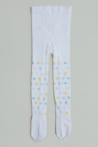 Multicoloured Rainbow Heart Tights (Pack of 2)