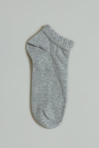 Black/White/Grey Marl Plain Ankle Socks (3-Pack)