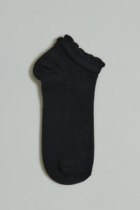 Black/White/Grey Marl Plain Ankle Socks (3-Pack)