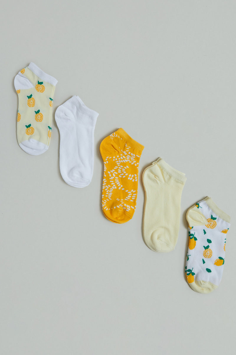 Assorted Jacquard Ankle Socks (5-Pack)