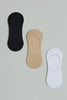 Black/White/Beige Invisible Socks (3-Pack)