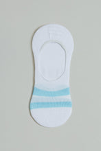 Load image into Gallery viewer, White Jacquard Stripe Invisible Socks (3-Pack)
