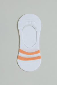 White Jacquard Stripe Invisible Socks (3-Pack)