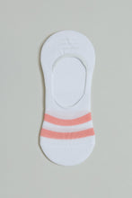 Load image into Gallery viewer, White Jacquard Stripe Invisible Socks (3-Pack)
