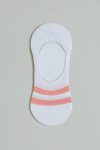 White Jacquard Stripe Invisible Socks (3-Pack)