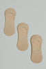 Beige Plain Invisible Socks (3-Pack)