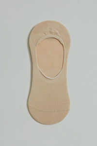 Beige Plain Invisible Socks (3-Pack)