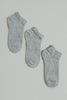 Grey Melange Plain Ankle Socks (3-Pack)