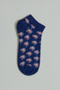 White/Navy/Pink Floral Jacquard Ankle Socks (3-Pack)