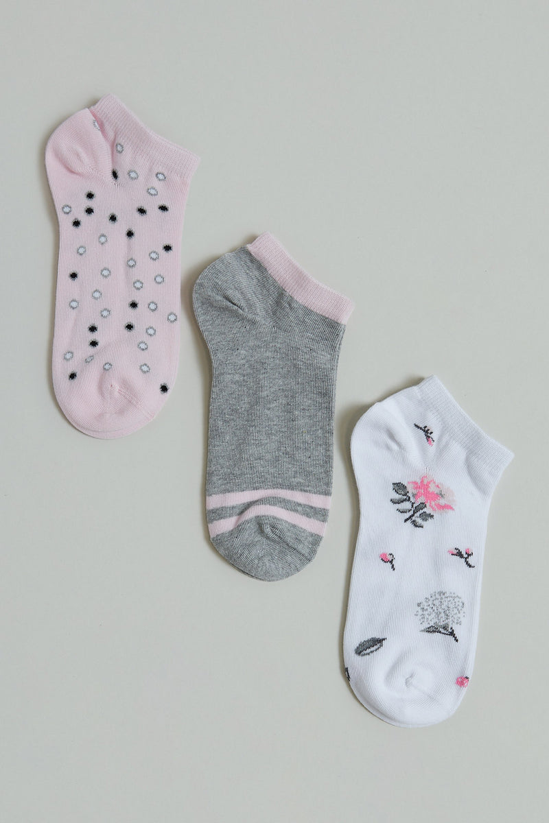 Jacquard Ankle Socks (3-Pack)