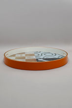 Load image into Gallery viewer, Orange Geometric Round Tray
