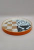 Orange Geometric Round Tray