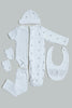 White/Grey Printed Embroidered Hanging Gift Set (Pack of 6)