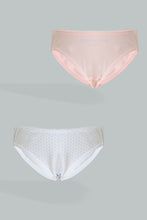 Load image into Gallery viewer, White/Pink Bikini Brief (Pack of 2 )
