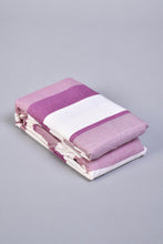 Load image into Gallery viewer, Mauve/White Striped Fitted Sheet (Single Size)
