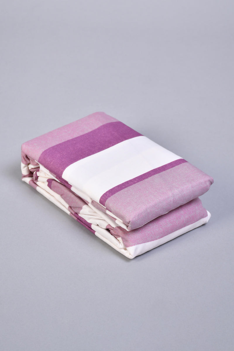 Mauve/White Striped Fitted Sheet (Single Size)