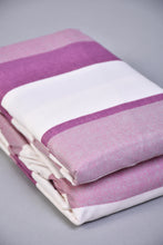 Load image into Gallery viewer, Mauve/White Striped Fitted Sheet (Single Size)
