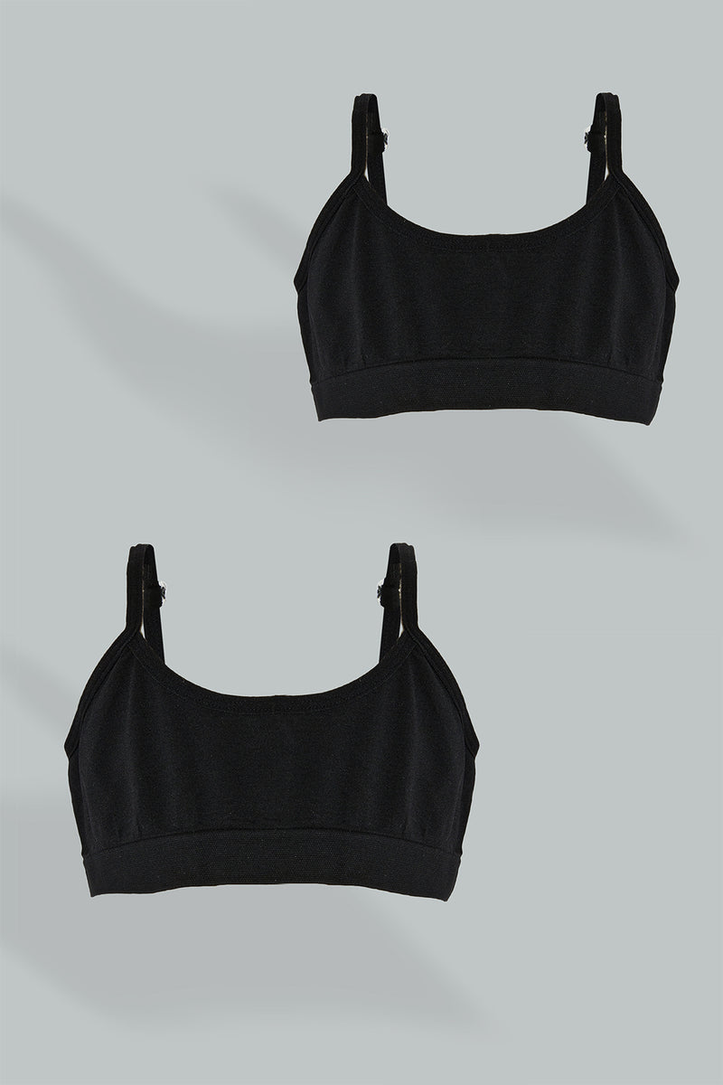 Black Seamless Bra (Pack of 2)