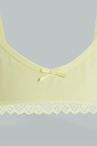 Yellow/White Polka Dotted Bra (Pack of 2)