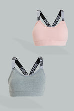 Load image into Gallery viewer, Pink/Grey Sport Padded Bra (Pack of 2)
