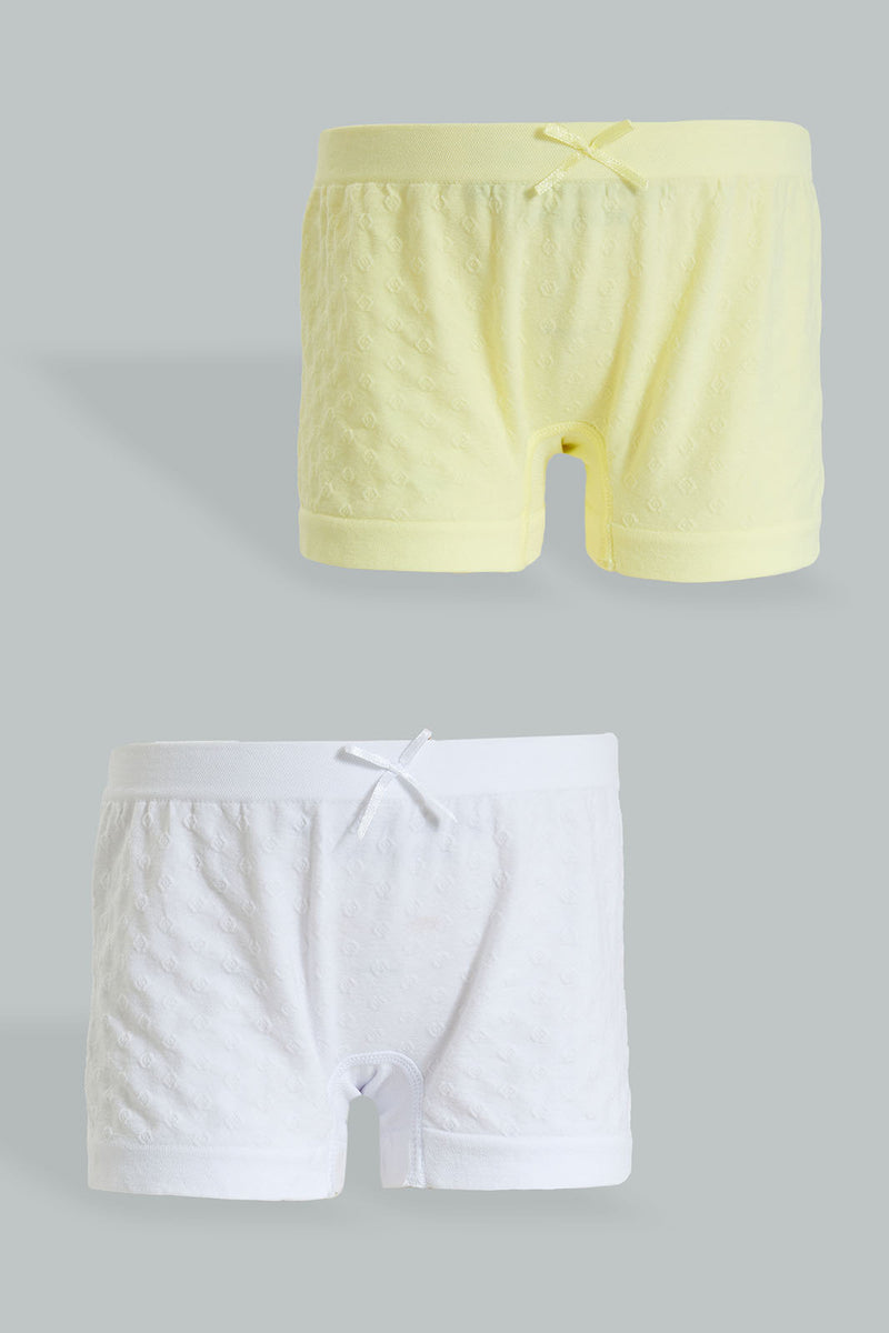 White/Yellow Jacquard Seamless Boxer (Pack of 2)