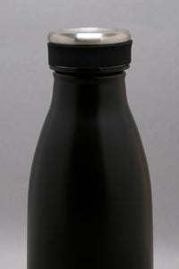 Black Steel Sport Water Bottle