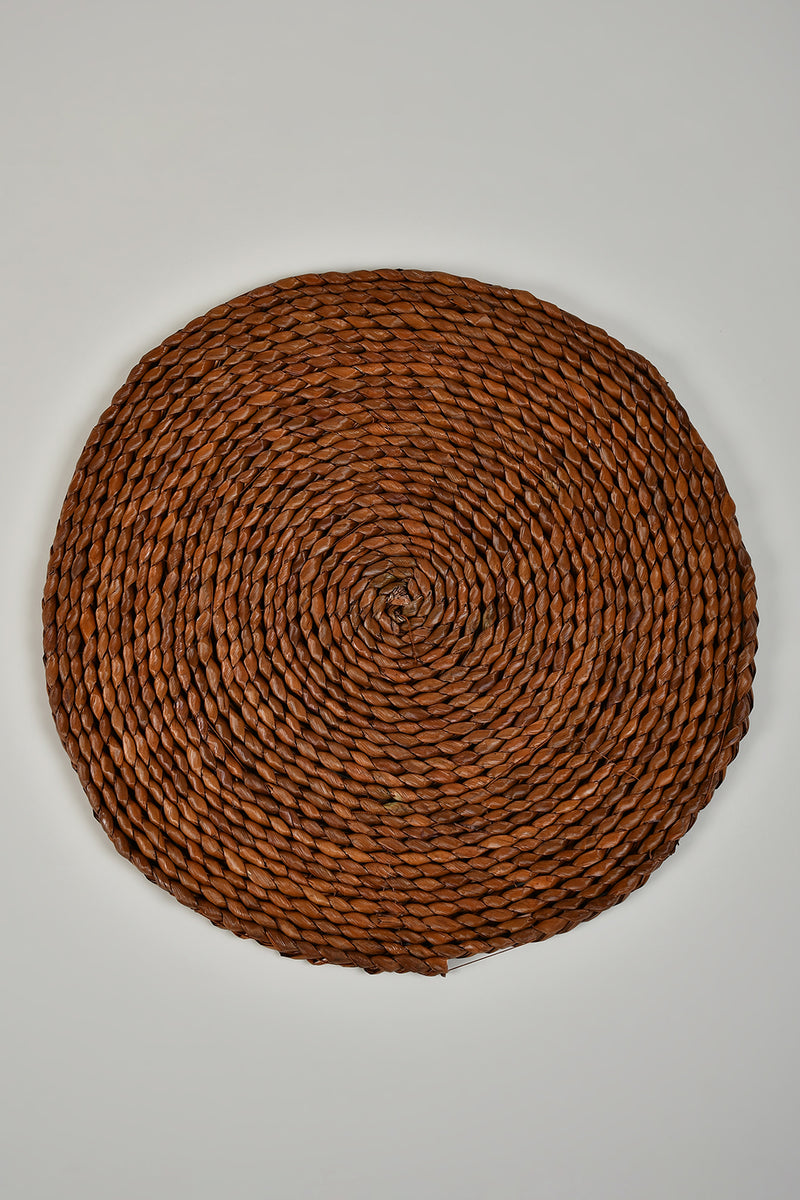 Brown Round Woven Grass Placemat