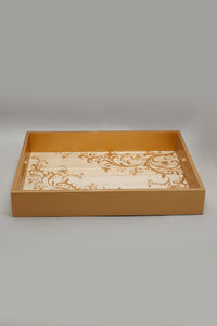 Gold Abstract Rectangle Tray