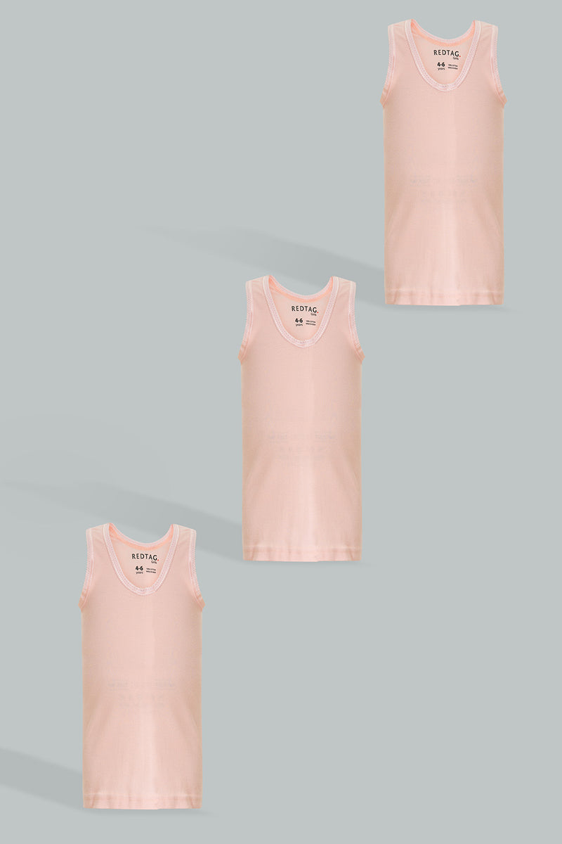 Peach Solid Vest (Pack of 3)