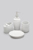 White Bath Accessories Set (4 Pieces)