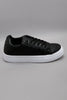 Wider Fit Black Quilt & Textured Lace Up Sneaker