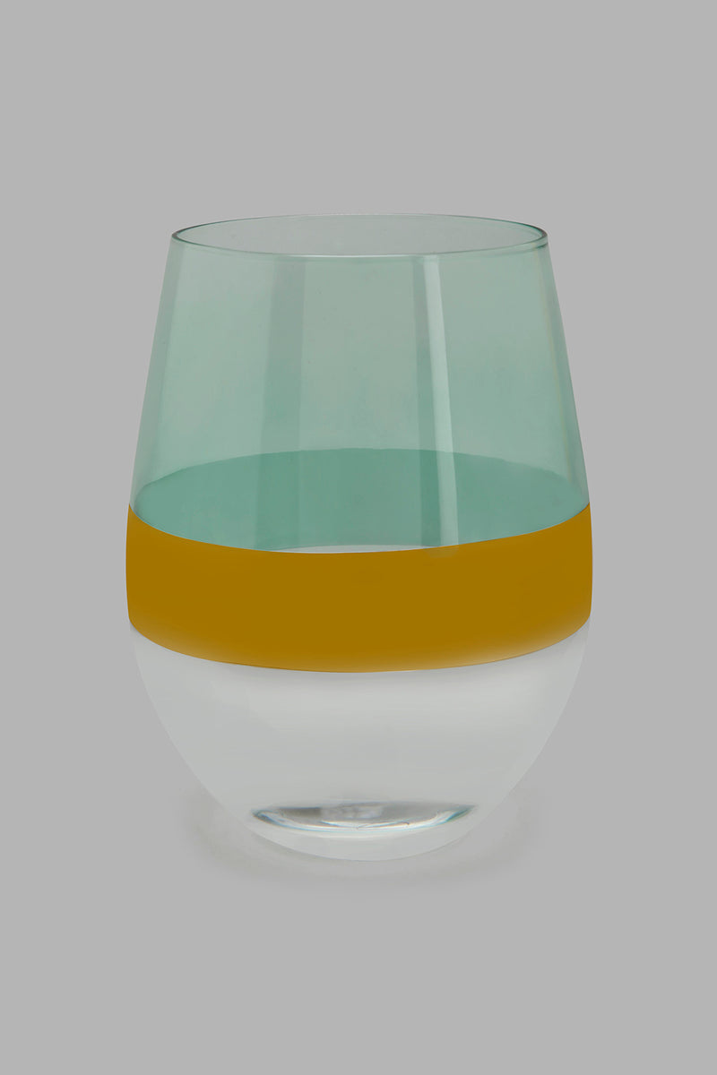 Redtag-Teal/Gold-Glass-Tumbler-Glasses-Home-Dining-