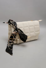 Load image into Gallery viewer, Beige Quilted Cross Body Bag With Scarf
