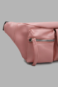 Redtag-Pink--With-Multi-Pocket-Bumbag-Colour:Pale-Pink,-Filter:Women's-Accessories,-New-In,-New-In-Women-ACC,-Non-Sale,-W21B,-Women-Handbags-Women-