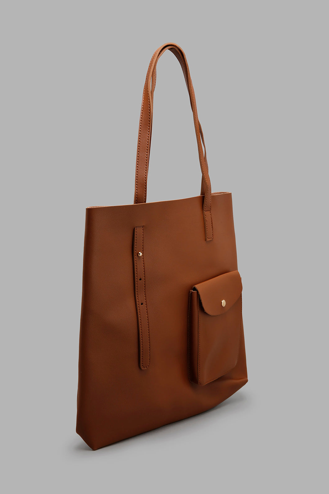 Redtag-Pu-Shopper-Colour:Tan,-Filter:Women's-Accessories,-New-In,-New-In-Women-ACC,-Non-Sale,-S22A,-Women-Handbags-Women-