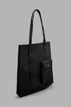 Load image into Gallery viewer, Redtag-Pu-Shopper-Colour:Black,-Filter:Women&#39;s-Accessories,-New-In,-New-In-Women-ACC,-Non-Sale,-S22A,-Women-Handbags-Women-
